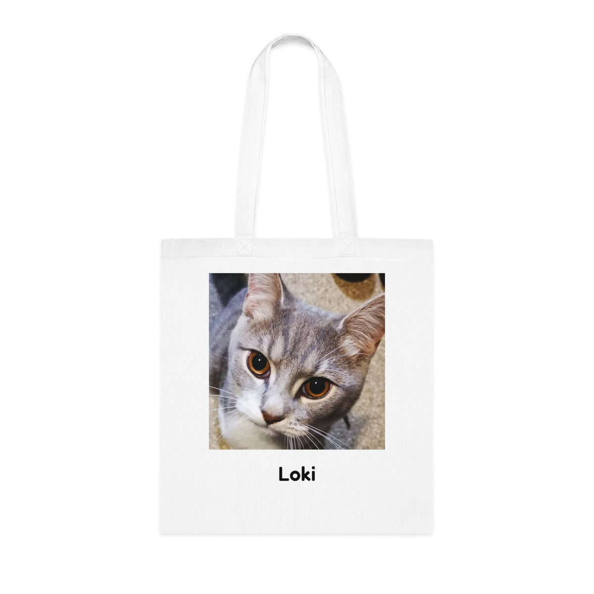 Personalised Pet Photo Tote Bag – Custom Cat & Dog Cotton Shopper