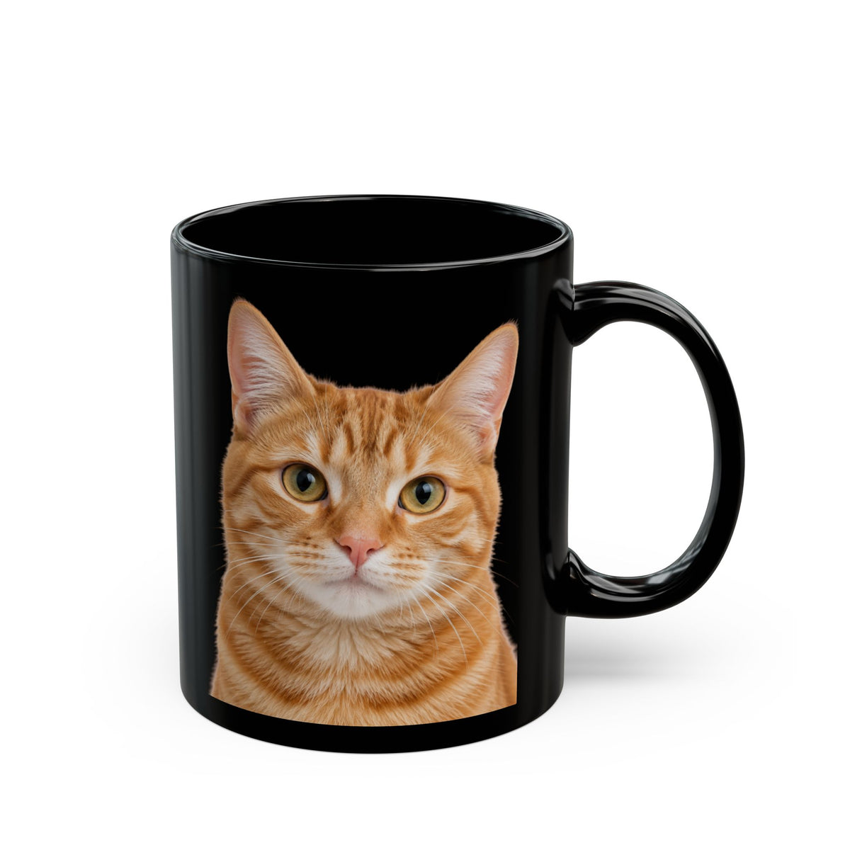 Cat Hair Don't Care Personalised Black Mug – Custom Cat Photo & Name