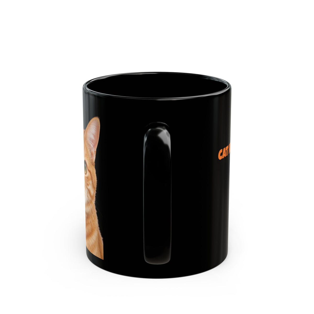 Cat Hair Don't Care Personalised Black Mug – Custom Cat Photo & Name